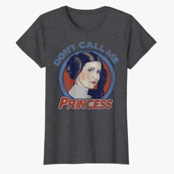 princess leia tshirt Don’t call me princess M Junior tee grey - Picture 2 of 4